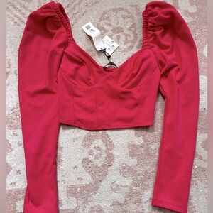 Zara hot pink crop top corset